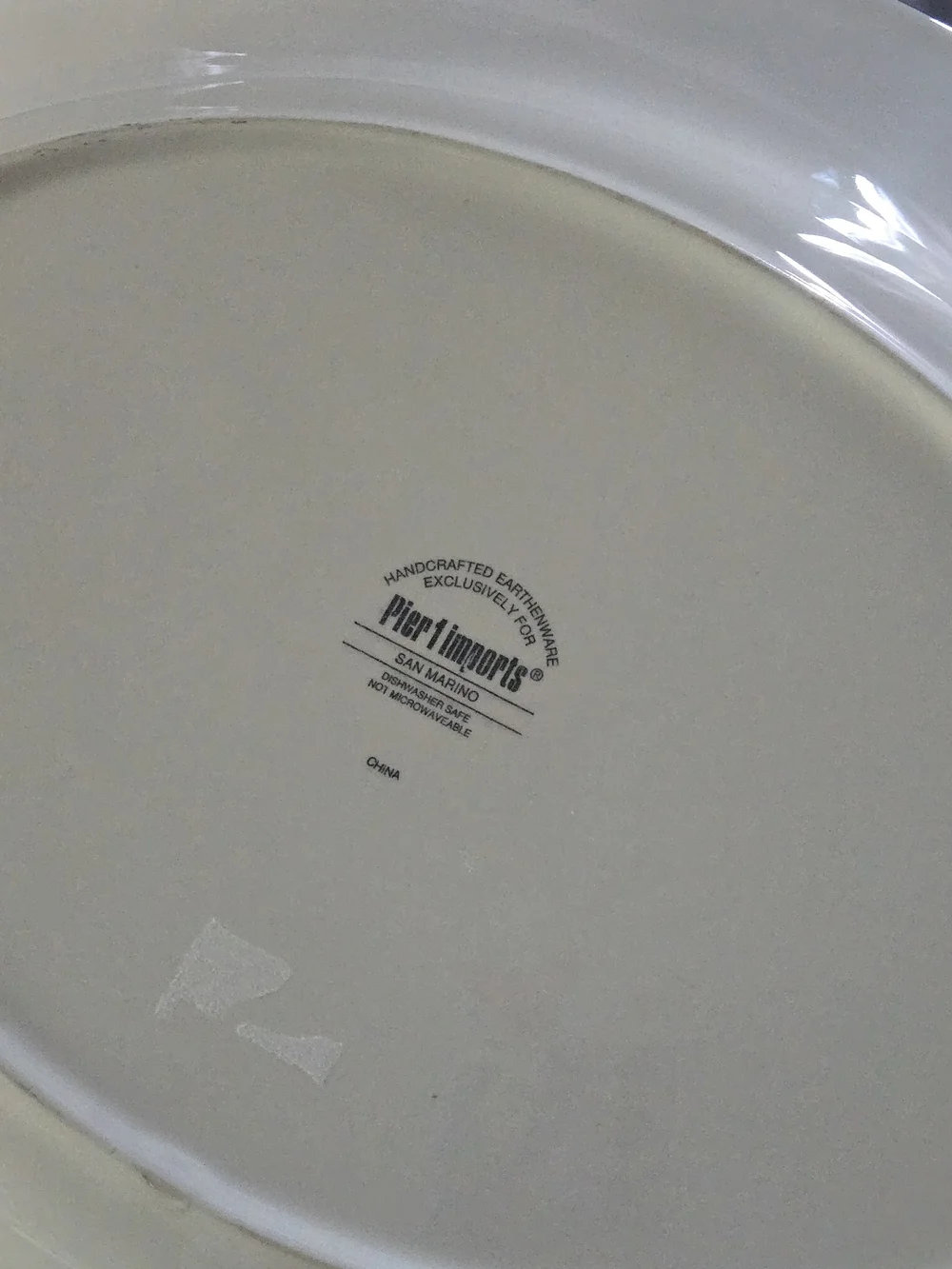 Pier 1 Imports San Marino cCeramic Oval Serving Platter